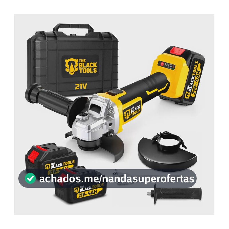 Esmerilhadeira Angular A Bateria 4000mah 4.1/2 125mm 21v Amarelo 127v/220v 60hz