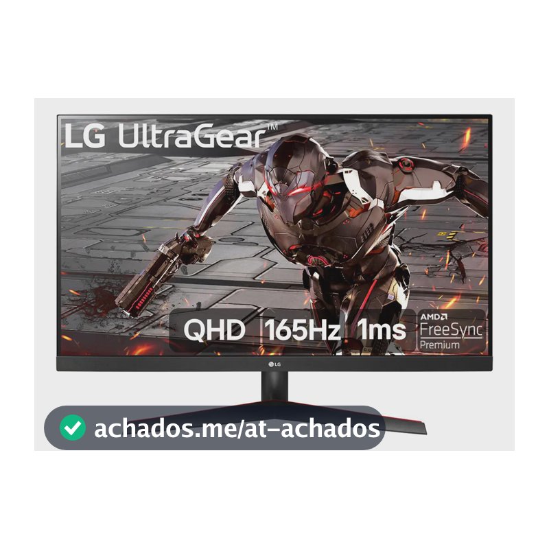 LG UltraGear Monitor Gamer 32"- VA 165Hz 1ms (MBR) QHD 2K (2560x1440) HDR10 AMD FreeSync, Preto - 32GN600