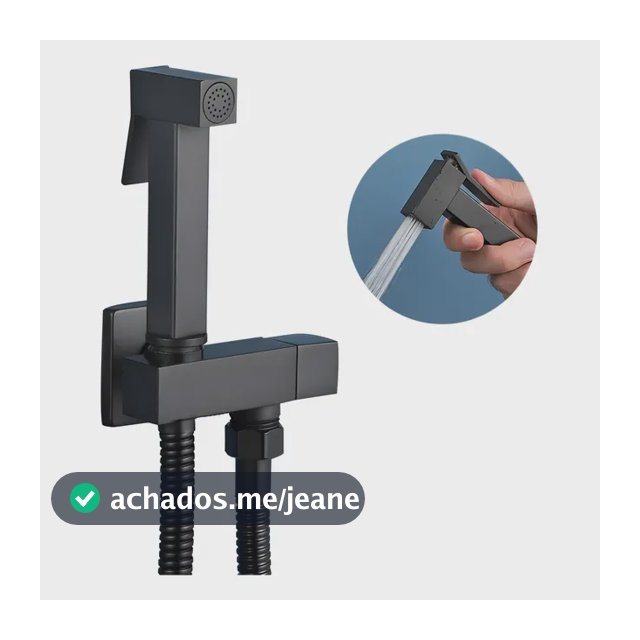 Ducha Higiênica Aço Inoxidável Quadrado Preto Mate Yesop Y-389