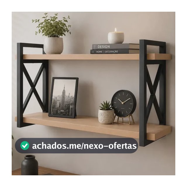 Prateleira Estilo Industrial Moderna Rústica 70cm