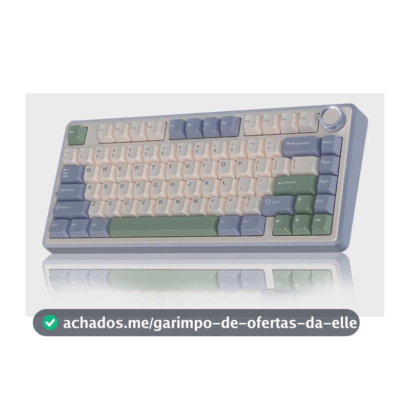 Teclado Mecânico Aula F75 Sem fio Tri-Mode 2.4ghz/Bluetooth/Usb-C RGB 75%