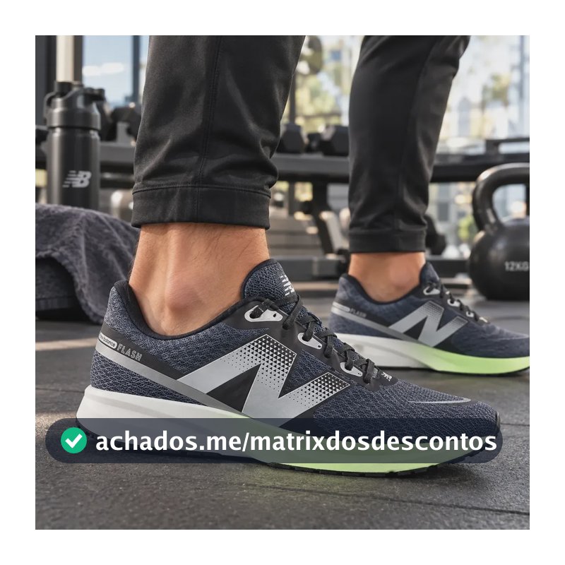 Tênis Masculino Dynasoft Flash V7 New Balance Grafite/verde Claro Neon Liso 43