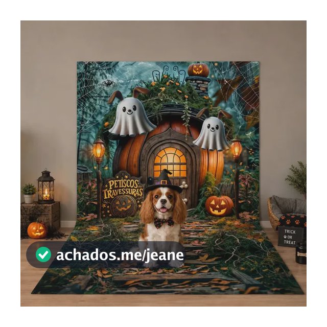 Fundo Fotográfico Pet Shop Halloween Decoração Dia das Bruxas Painel de Fotos Pet Shop Cenário Fotográfico Em Tecido Sublimado Tamanho 1,20x1,70m