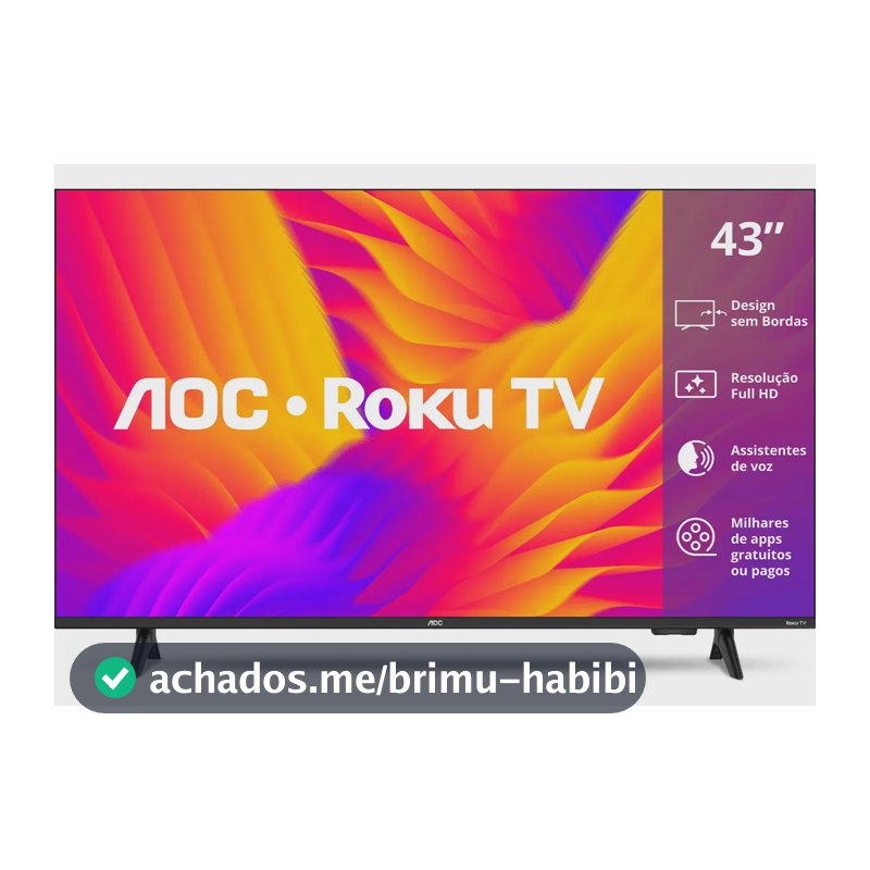 Smart Tv 43 Aoc Led Roku Full Hd Wi-fi 60hz Hdmi Usb 43s5155/78g