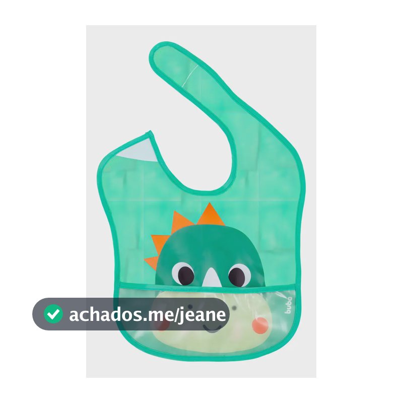 Babador com Bolso Pega Migalha bebê menino Impermeável Buba Dino Bubazoo