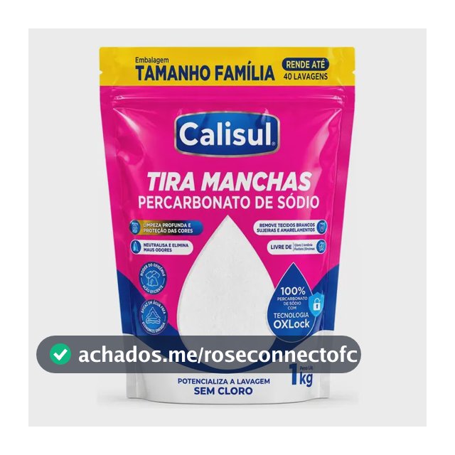 Percarbonato De Sódio 100% Tira Manchas Calisul - Roupas Brancas E Coloridas 1kg