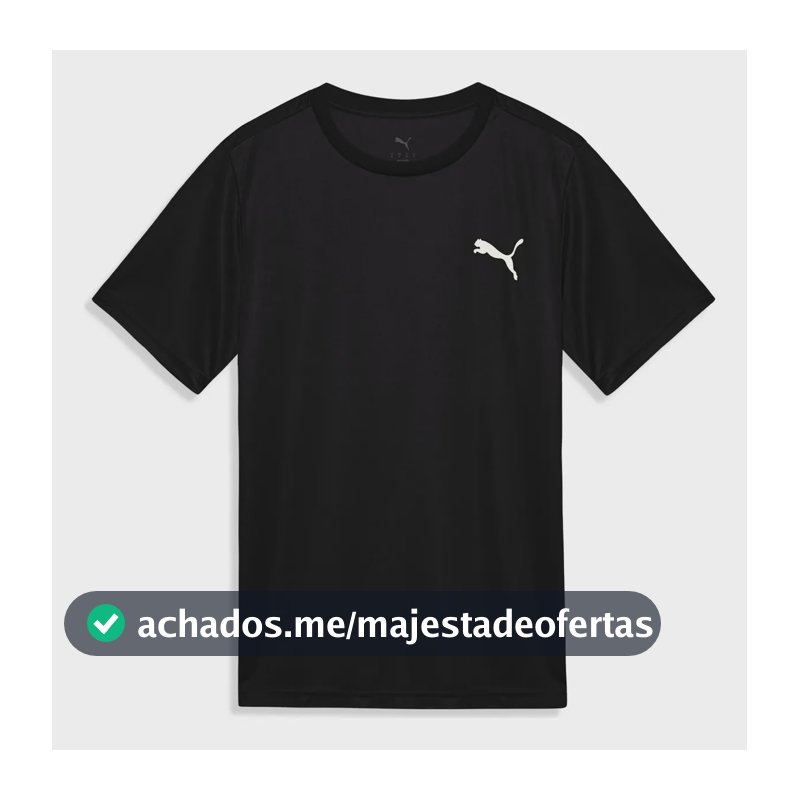 Camiseta Ess Small Puma Logo Poly Tee Masculina Puma Preto G