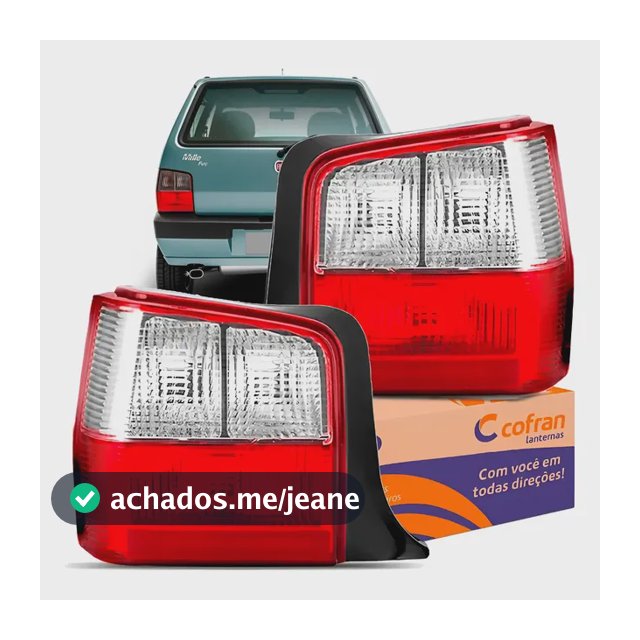 Par Lanterna Traseira Fiat Uno Fire 2004 A 2013 Fumê\bicolor