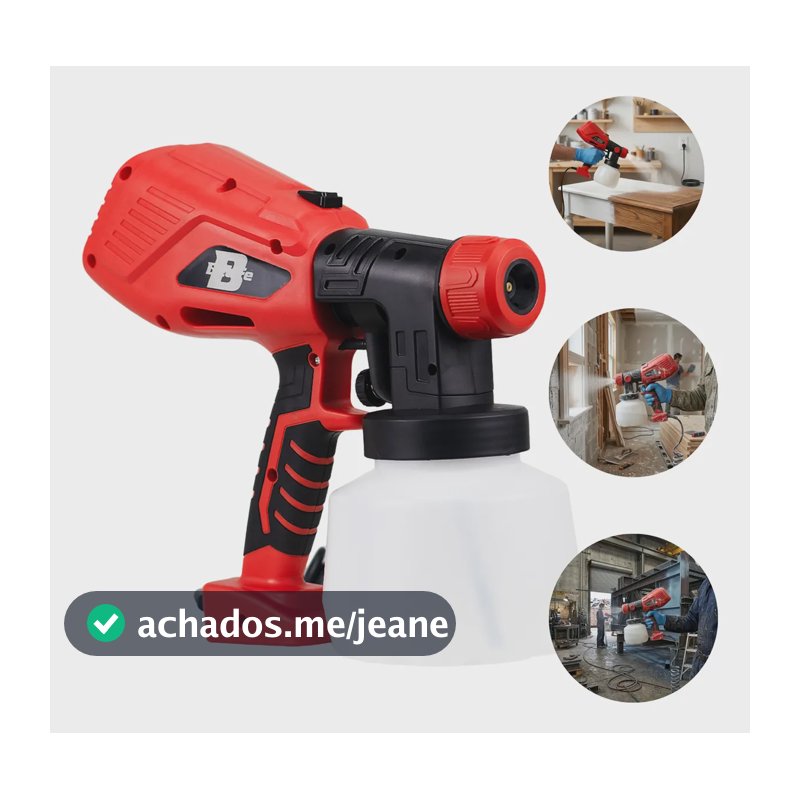 Pistola De Pintura Elétrica Pulverizadora 600w Belffe Vermelho 127v