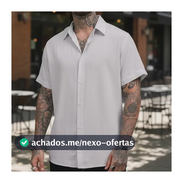 Camisa De Botão Masculina Manga Curta Social Verão Slim