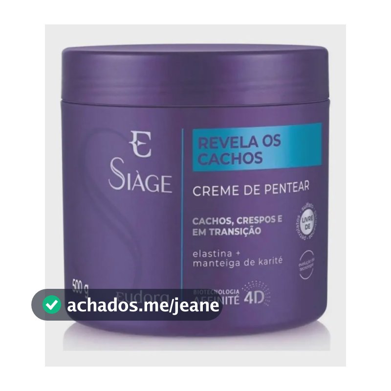 Eudora Siáge Creme De Pentear Revela Os Cachos 500g