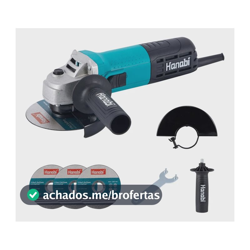Esmerilhadeira Lixadeira Angular 880w 115mm Hanabi Cor Azul-petróleo Frequência 60 Hz