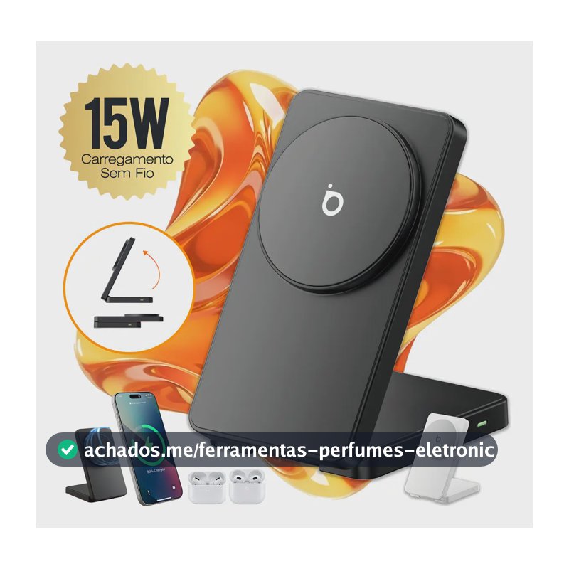 Basike Suporte De Carregador Inducao Sem Fio Magnético Rápido Turbo Magsafe Para iPhone 11 12 13 14 Pro Max Plus Samsung Galaxy S23 S23 Ultra S24 S25 Z Flip Fold Motorola LG Sony Xperia Nothing Phone