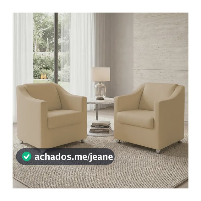 Kit 2 Poltronas Para Sala Decorativas Recepção Consultório