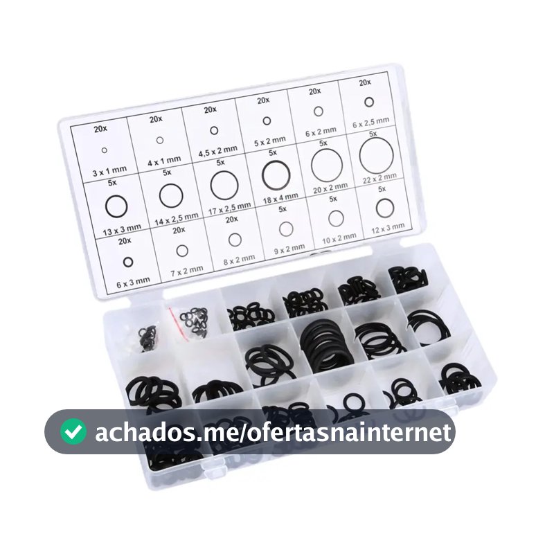 Jogo Com 225 Aneis De Vedacao De Borracha O-ring 18 Tamanhos MFL
