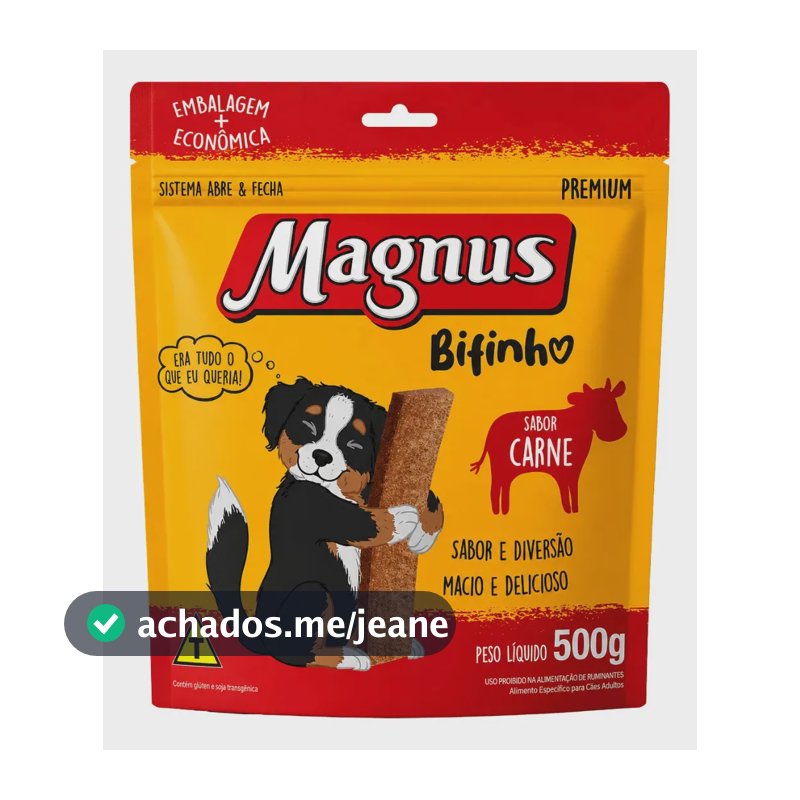 Bifinho Magnus Mastigáveis Para Cães Sabor Carne - 500g