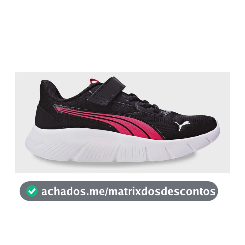 Tênis Infantil Flexfocus Modern Running Puma Puma Black-puma Pink-puma White Geométrico 31 Br