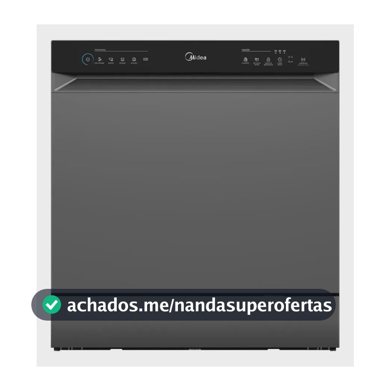Lava Louças 8 Serviços Cinza Touch Plus Midea Cinza