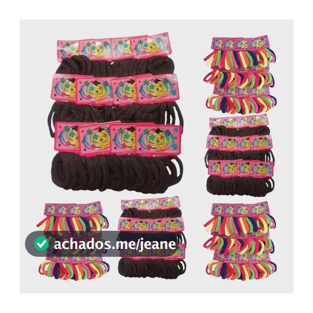 300 Elásticos Rabico Tipo Meia Para Cabelo Chuchinha Atacado