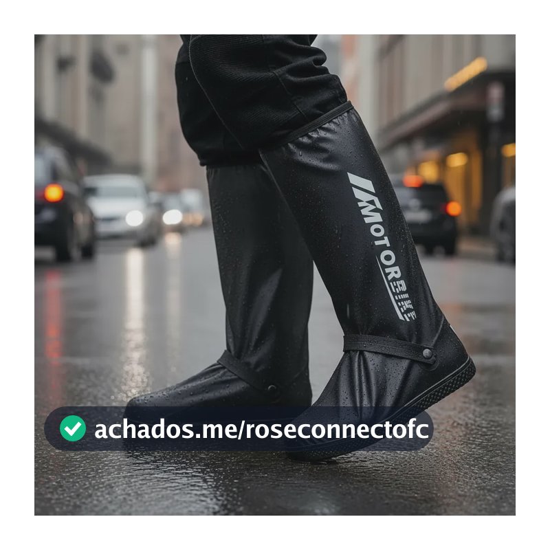 Capa 2xl Protetora Para Calçado Chuva Impermeável Motoqueiro Preto M
