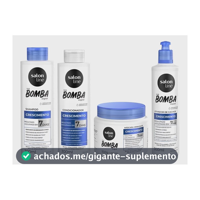 Kit Crescimento Sos Bomba 300ml Com Ativador Salon Line