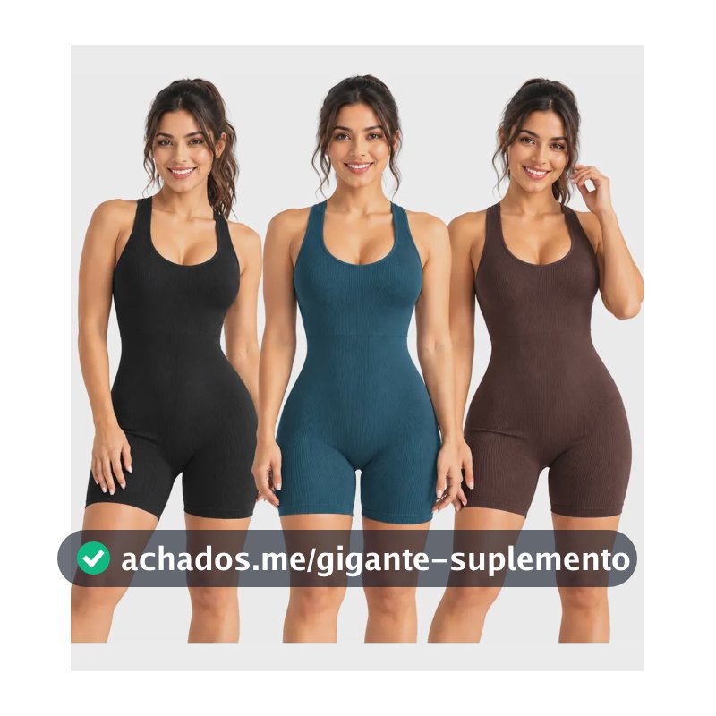 Kit 3 Macaquinhos Academia Feminino Fitness Canelado Curto Sortidas Canelado P/m