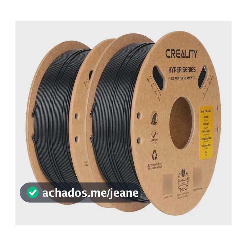 Kit 2kg Filamentos Hyper Pla Creality P/ Impres. 3d Preto