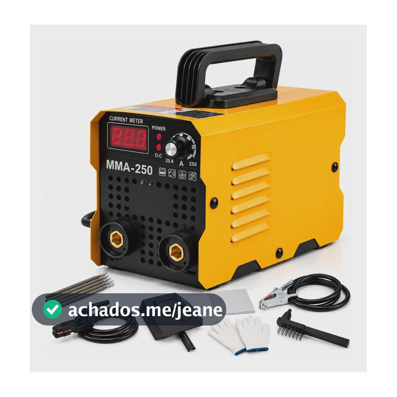 Máquina Solda Inversora Portátil Mma 250a Igbt Cáqui 110v