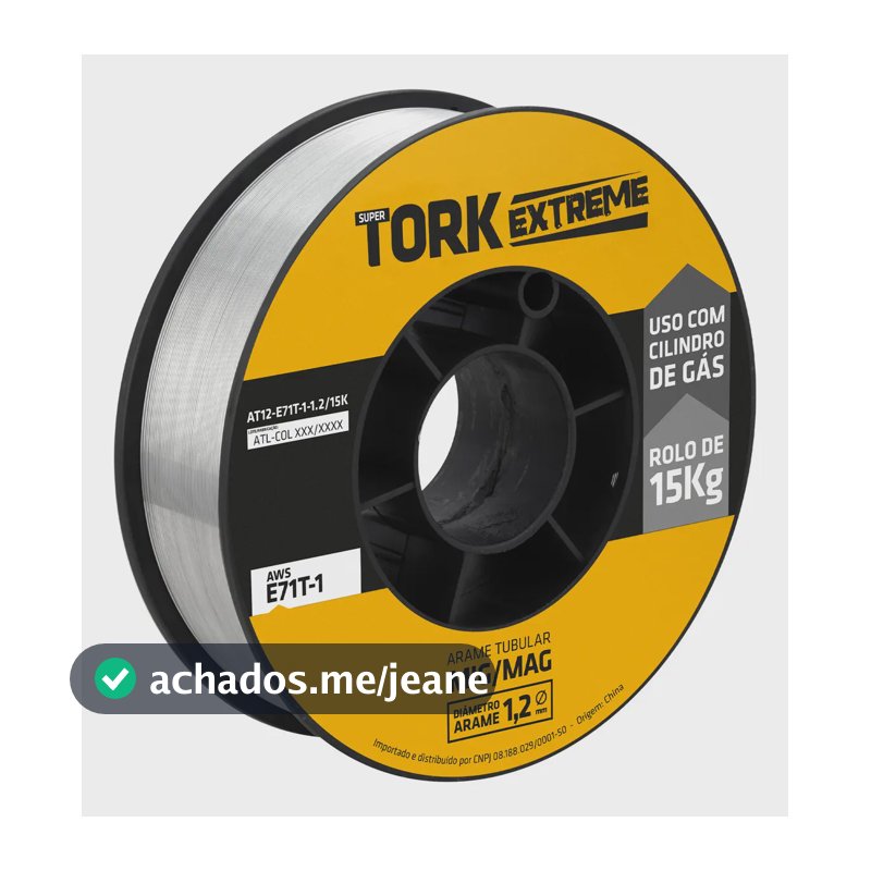 Arame Para Solda Mig Tubular Bitola 1.2mm 15kg E71t Tork Cor Cinza