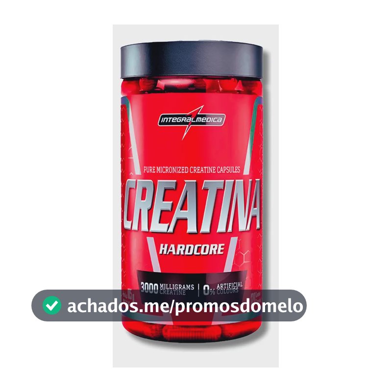 Creatina Integralmedica 120 Cápsulas Hardcore Monohidratada Sabor Sem Sabor