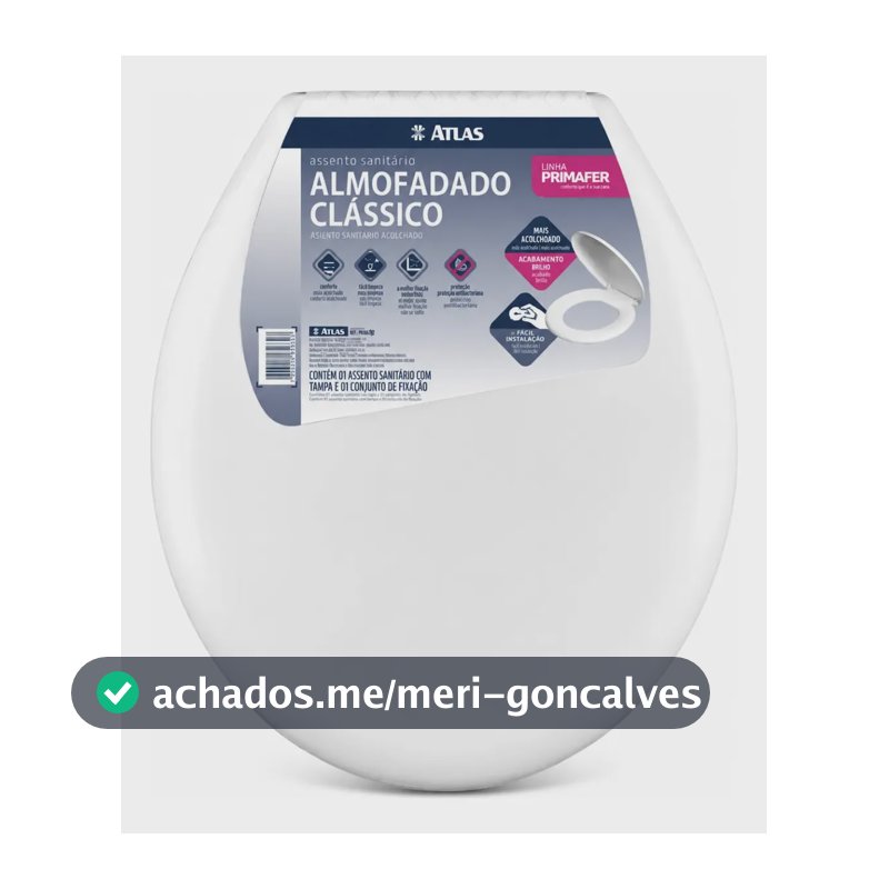 Assento Sanitário Almofadado Oval com Amortecedor Tampa Vaso