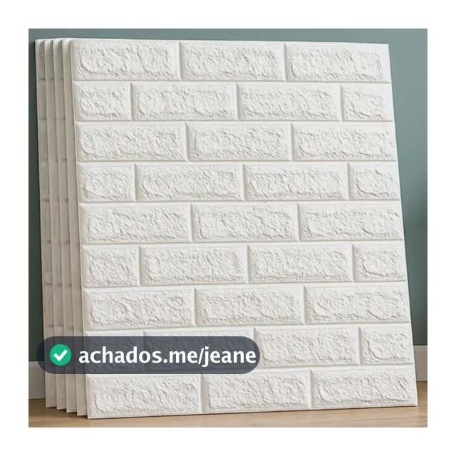 Kit 10 Peças Placa 3d  Tijolinho Branco Auto Adesiva 70x77cm
