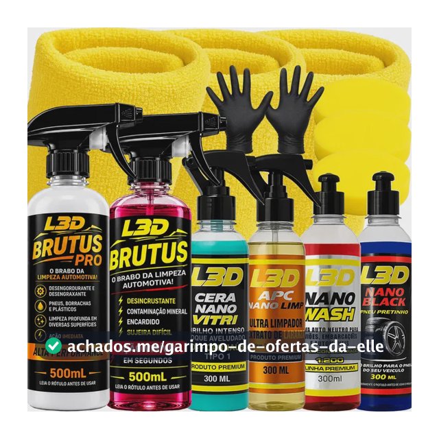 Kit Limpeza Automotiva Cera Carnaúba Removedor Chuva Acida