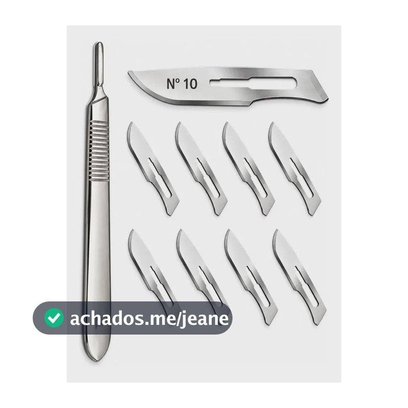 Kit Dermaplaning 10 Laminas Bisturi N 10 + Cabo 3 Economico