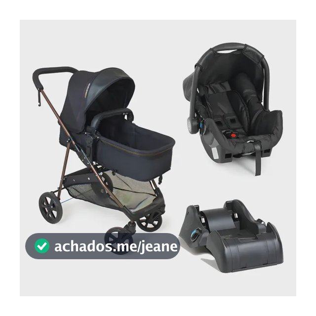 Carrinho de Passeio Galzerano Napoli Trio Travel System 3 em 1 Preto e Cobre
