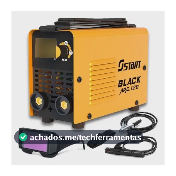 Máquina Solda Inversora Portátil Elétrica + Óculos Soldagem Amarelo 220v