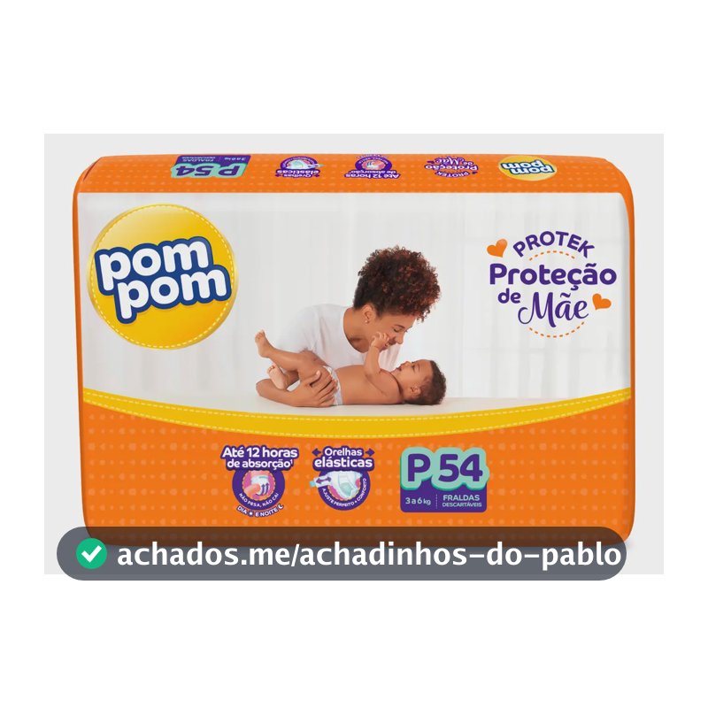 Fraldas Pom Pom Protek P x 54 unidades