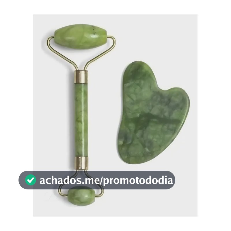 Rolo Facial De Jade E Gua Sha Pedra Natural