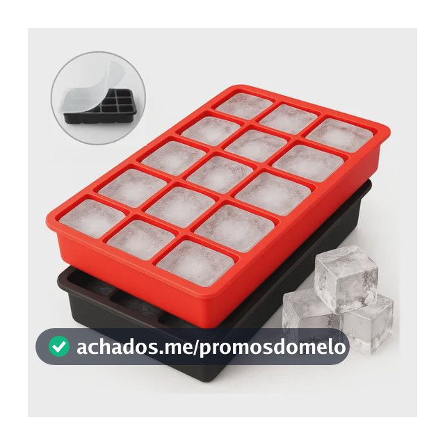 Forma Gelo Com Tampa Silicone Bandeja 15 Cubos Livre De Bpa