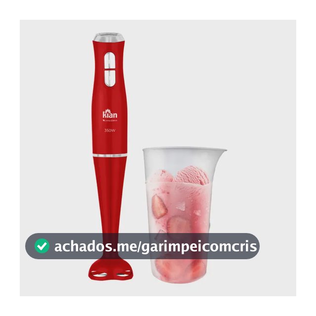 Mixer 350w 2 Velocidades Com Copo 700ml Vermelho Kian