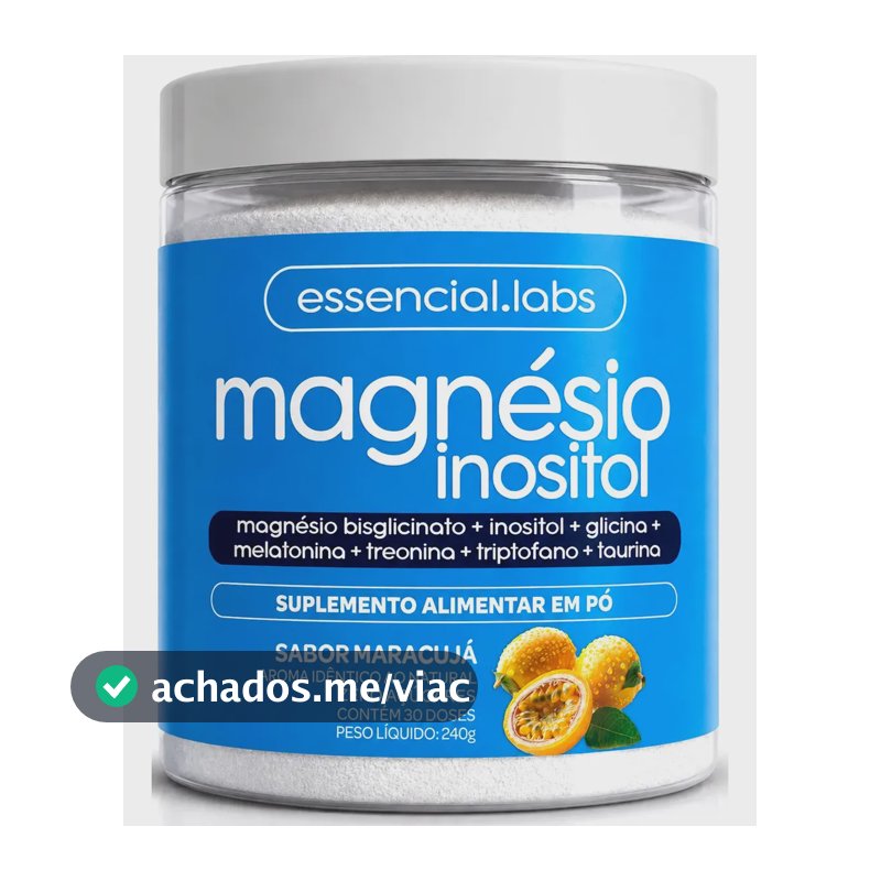 MAGNÉSIO INOSITOL - Fórmula Exclusiva com Magnésio Bisglicinato, Inositol, Glicina, Melatonina, Treonato, Triptofano e Taurina - 240g