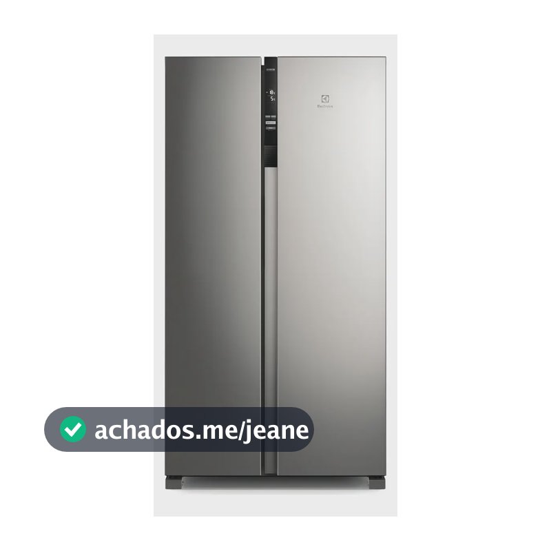 Geladeira Electrolux Frost Free Inverter IS4S de 435L Efficient com AutoSense Side by Side cor inox