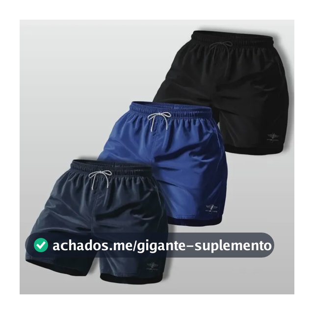 Kit 3 Shorts Bermuda Masculina Básico Mauricinho Tactel