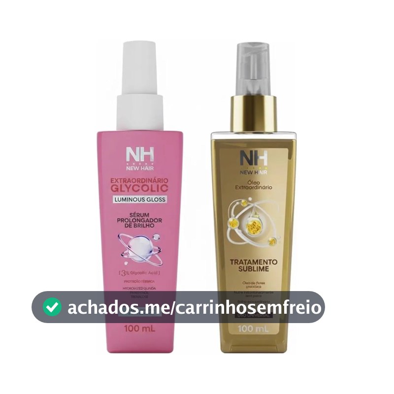 Óleo Extraordinário 100ml + Sérum Glycolic 100ml - New Hair