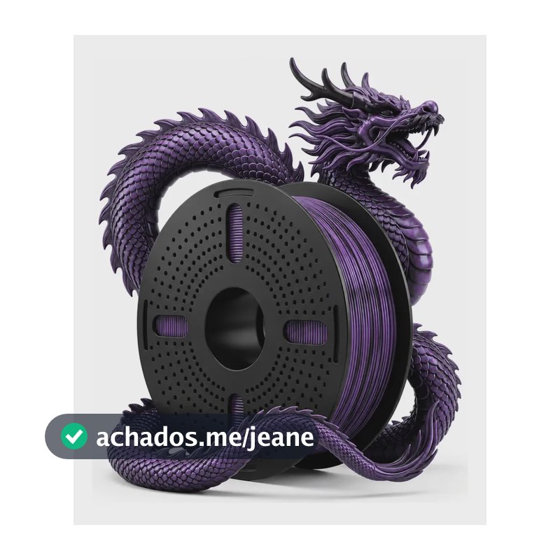 Filamento Impressora 3d Pla Silk Duo Color 1.75 Print Pulse Preto/roxo