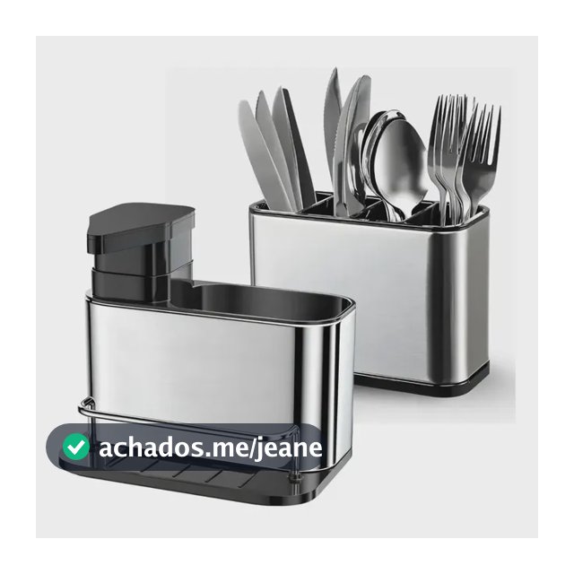 Kit Organizador Porta Talher E Dispenser De Detergente Inox Inox