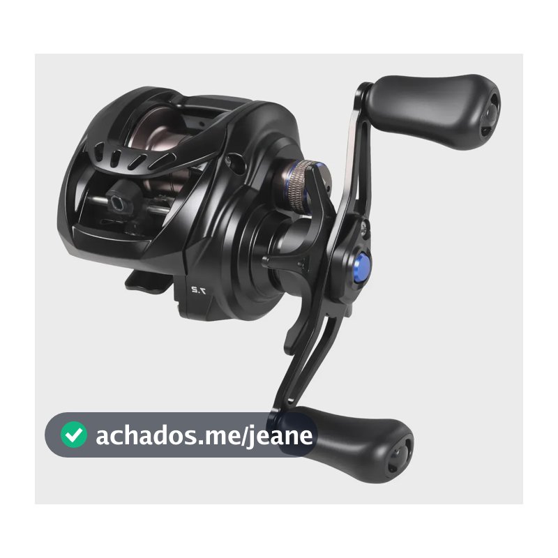 Carretilha De Pesca Dc Freio Eletrônico 7.2:1 10kg  Alumínio Preto Esquerdo