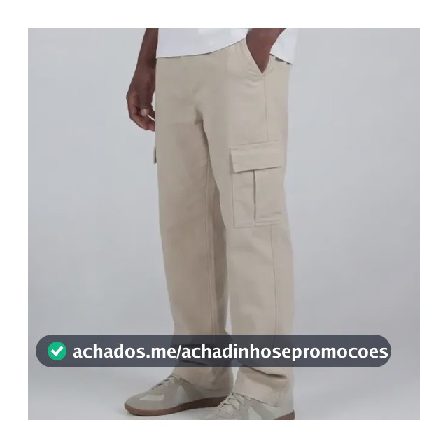 Calça Cargo Premium Masculina Sarja Skate Larga Streetwear
