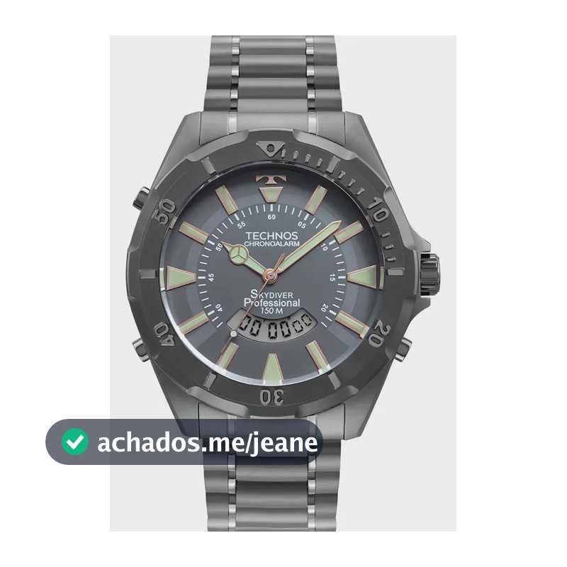 Relógio Technos Masculino Skydiver Caixa Grande Grafite WT2050AC 1F