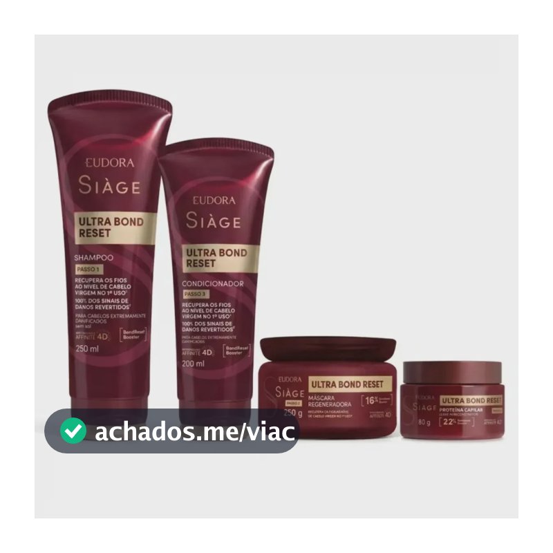 Kit Eudora Siàge Ultra Bond Reset Cabelo Virgem No 1° Uso